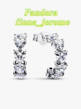 Pandora Sparkling Hearts Open Hoop Earrings